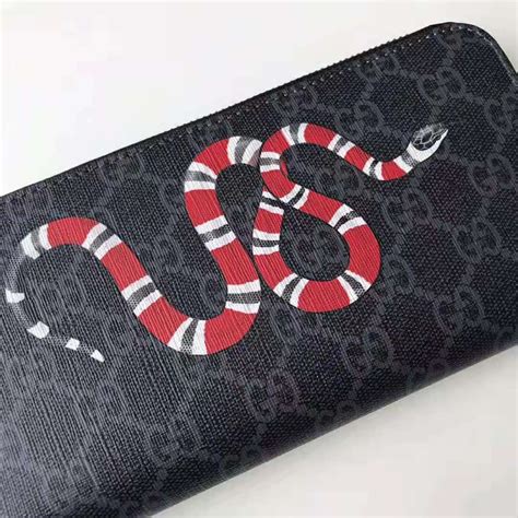 gucci kingsnake print gg supreme wallet - black - wallets|gucci wallet snake original.